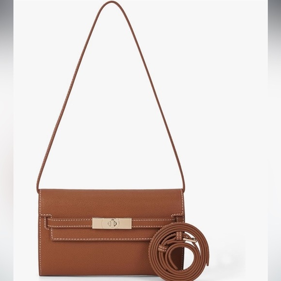 Handbags - Tophandle crossbody luxury look with vegan leather and gold hardware